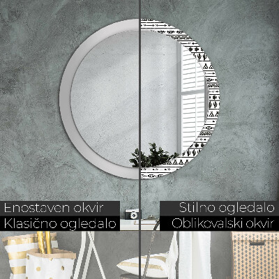 Espelho decorativo redondo Boho minimalista
