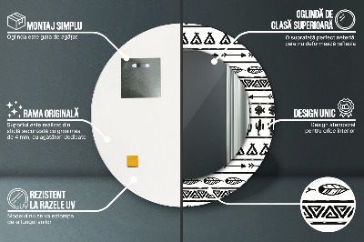 Espelho decorativo redondo Boho minimalista