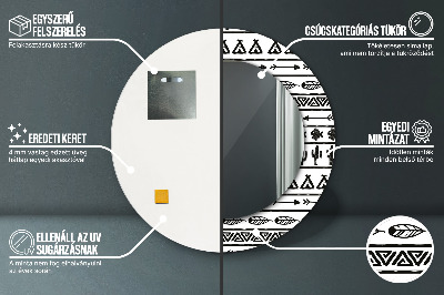 Espelho decorativo redondo Boho minimalista