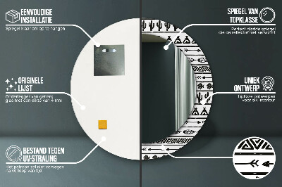 Espelho decorativo redondo Boho minimalista