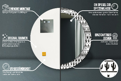 Espelho decorativo redondo Boho minimalista