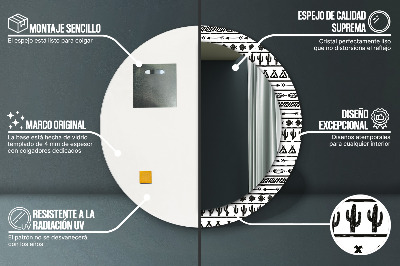 Espelho decorativo redondo Boho minimalista