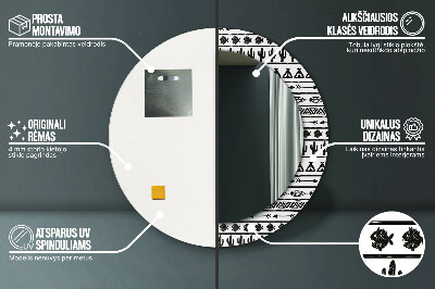 Espelho decorativo redondo Boho minimalista