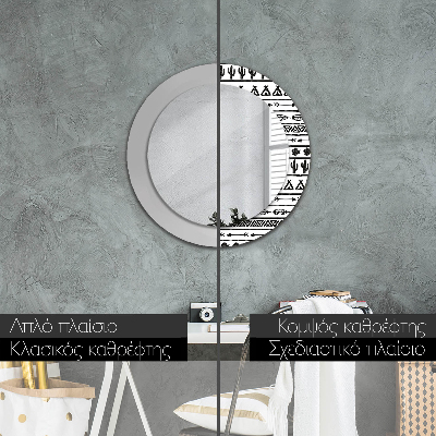 Espelho decorativo redondo Boho minimalista