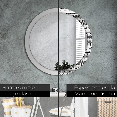 Espelho decorativo redondo Boho minimalista