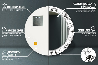 Espelho redondo decorativo Gatos de estimação