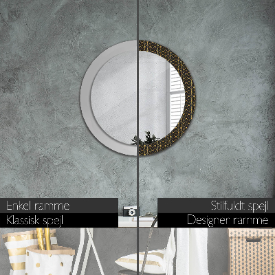 Espelho redondo decorativo Geometria hexagonal