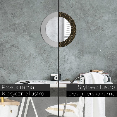 Espelho redondo decorativo Geometria hexagonal