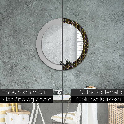 Espelho redondo decorativo Geometria hexagonal