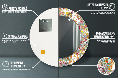 Espelho decorativo redondo Sonho de uma terra de contos de fadas