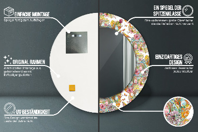 Espelho decorativo redondo Sonho de uma terra de contos de fadas