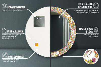 Espelho decorativo redondo Sonho de uma terra de contos de fadas