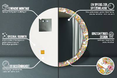 Espelho decorativo redondo Sonho de uma terra de contos de fadas