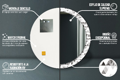 Espelho redondo decorativo Triângulo do arco-íris