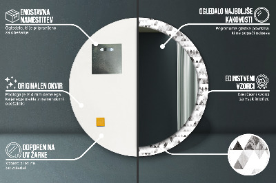 Espelho redondo decorativo Triângulo do arco-íris