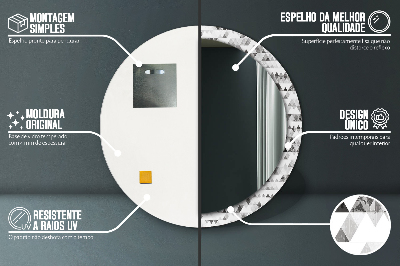 Espelho redondo decorativo Triângulo do arco-íris