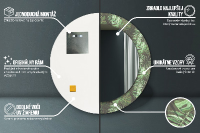 Espelho decorativo redondo Folhas tropicais