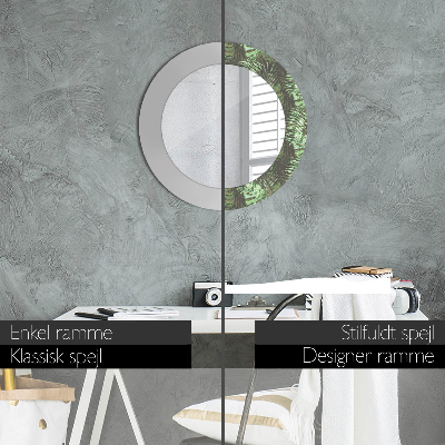 Espelho decorativo redondo Folhas tropicais