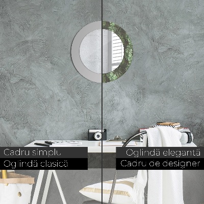 Espelho decorativo redondo Folhas tropicais