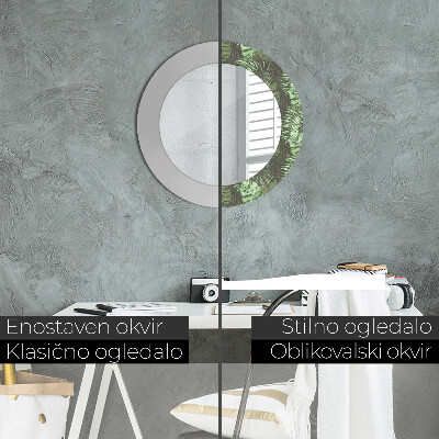 Espelho decorativo redondo Folhas tropicais