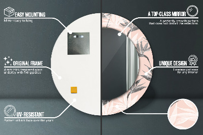 Espelho decorativo redondo Paraíso dos pássaros