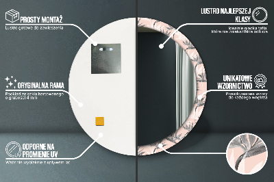 Espelho decorativo redondo Paraíso dos pássaros