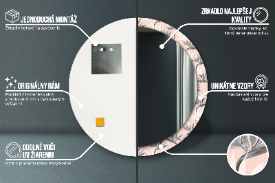 Espelho decorativo redondo Paraíso dos pássaros