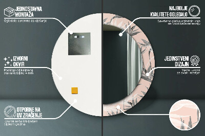 Espelho decorativo redondo Paraíso dos pássaros