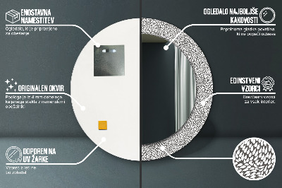 Espelho decorativo redondo Padrão floral