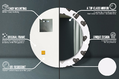 Espelho decorativo redondo Corações abstratos