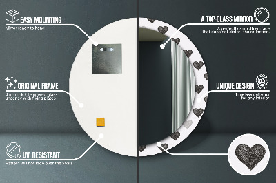 Espelho decorativo redondo Corações abstratos