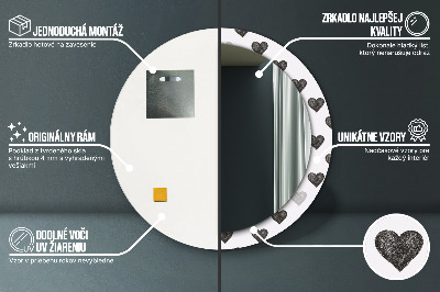 Espelho decorativo redondo Corações abstratos