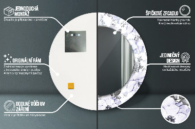 Espelho decorativo redondo Rosas azuis