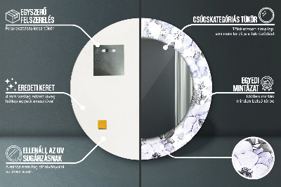 Espelho decorativo redondo Rosas azuis