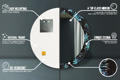 Espelho redondo decorativo Folhas exóticas