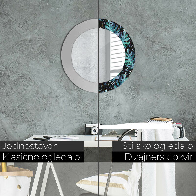 Espelho redondo decorativo Folhas exóticas