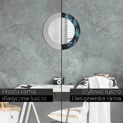 Espelho redondo decorativo Folhas exóticas