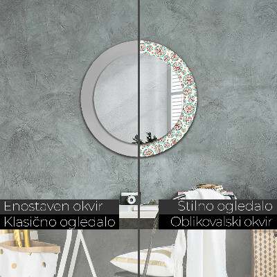 Espelho decorativo redondo Padrão Boho