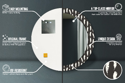 Espelho decorativo redondo penas