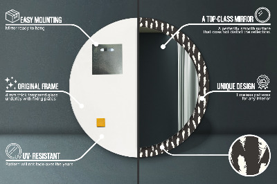 Espelho decorativo redondo penas