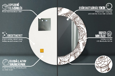 Espelho decorativo redondo Penas de apanhador de sonhos