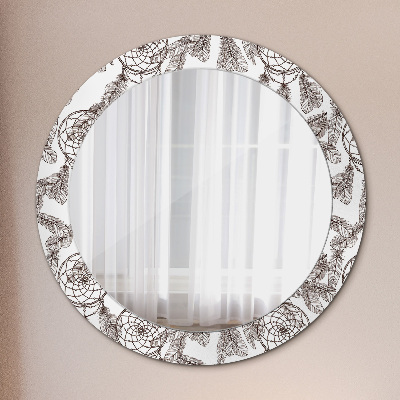 Espelho decorativo redondo Penas de apanhador de sonhos
