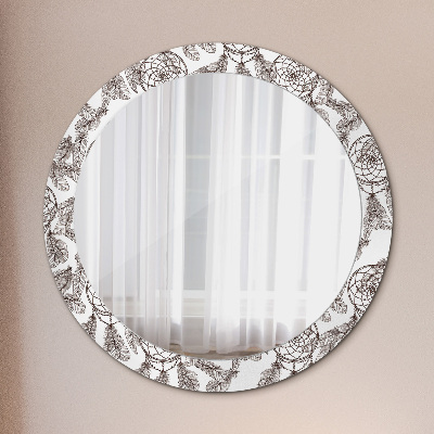 Espelho decorativo redondo Penas de apanhador de sonhos