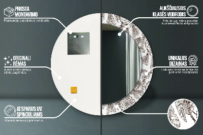 Espelho decorativo redondo Penas de apanhador de sonhos