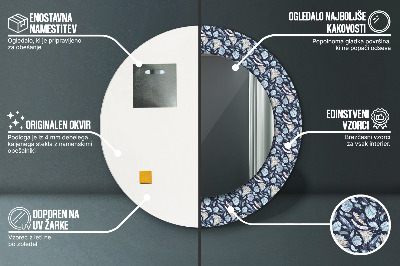 Espelho decorativo redondo Padrão Boho