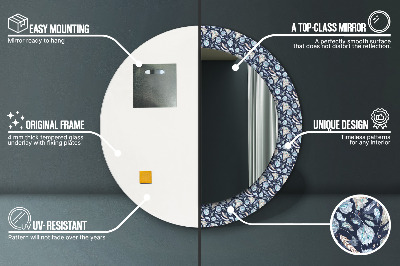 Espelho decorativo redondo Padrão Boho