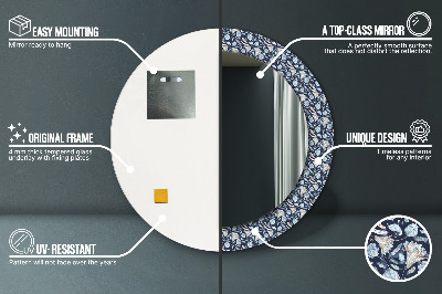 Espelho decorativo redondo Padrão Boho