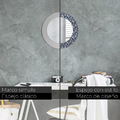 Espelho decorativo redondo Padrão Boho