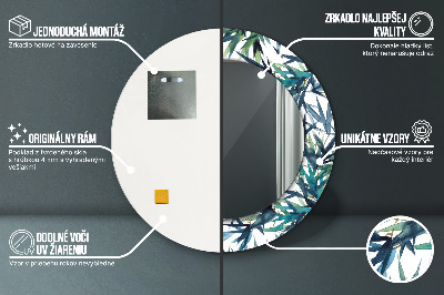 Espelho decorativo redondo Palmeiras azuis