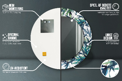 Espelho decorativo redondo Palmeiras azuis